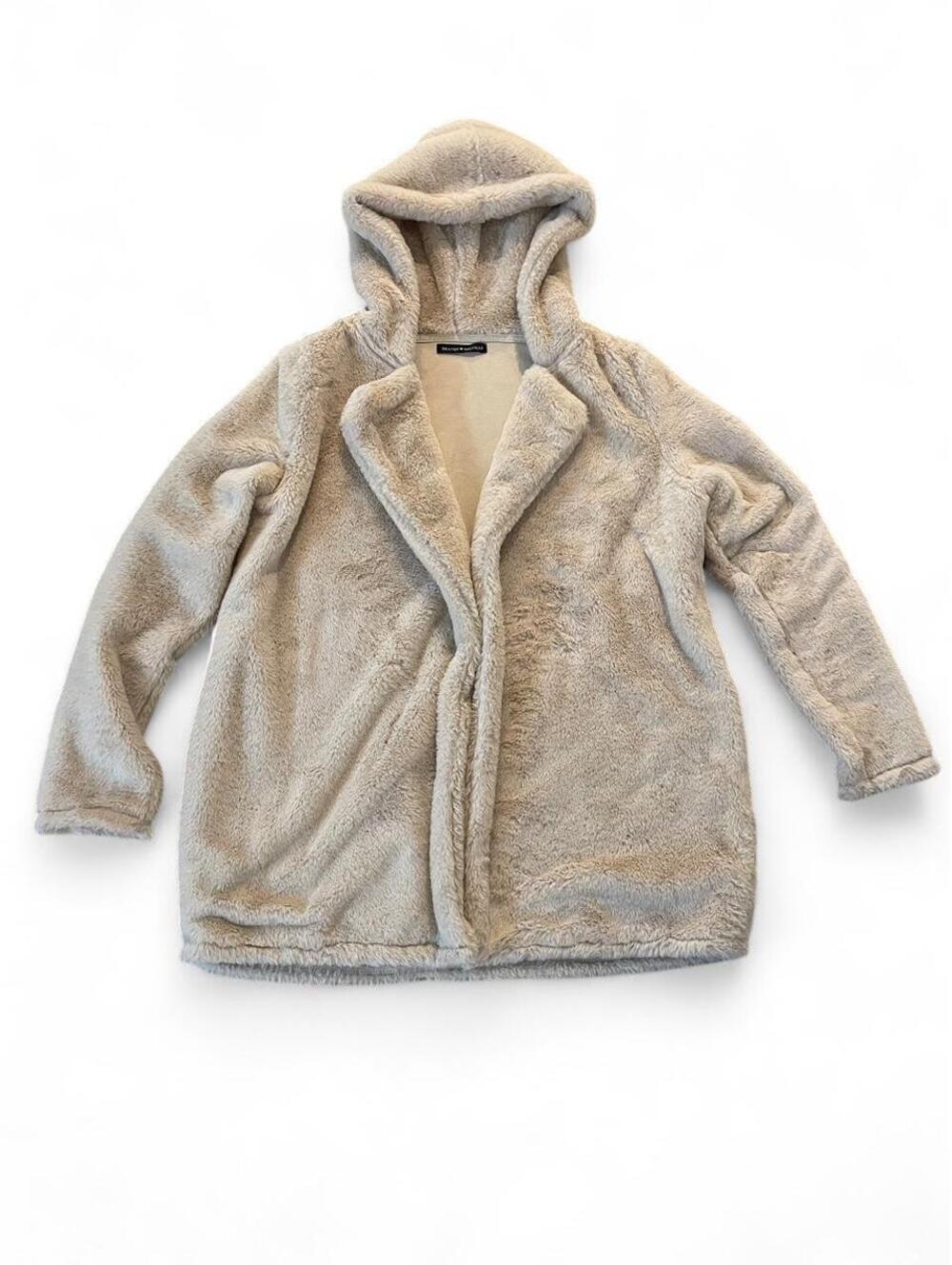 Brandy Melville cream faux fur coat